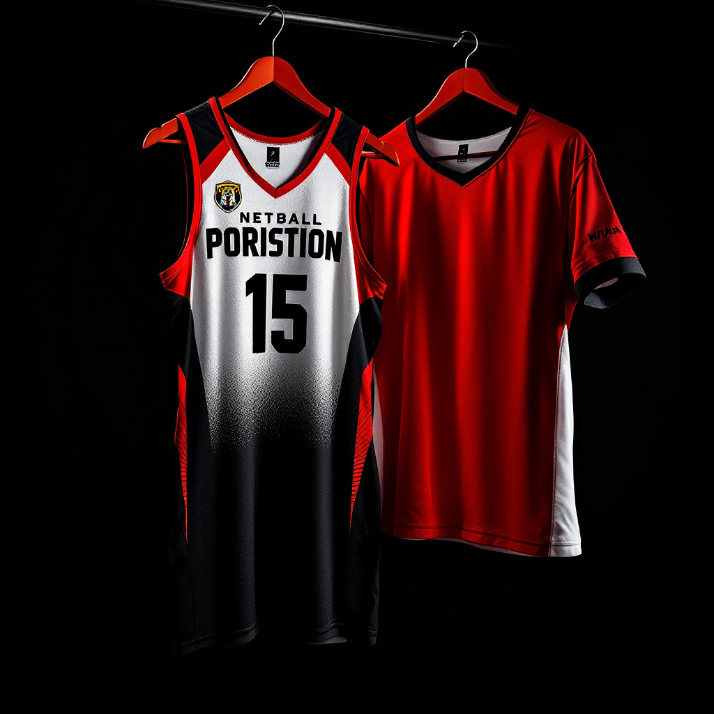 Custom netball dress in team colours with position patch
