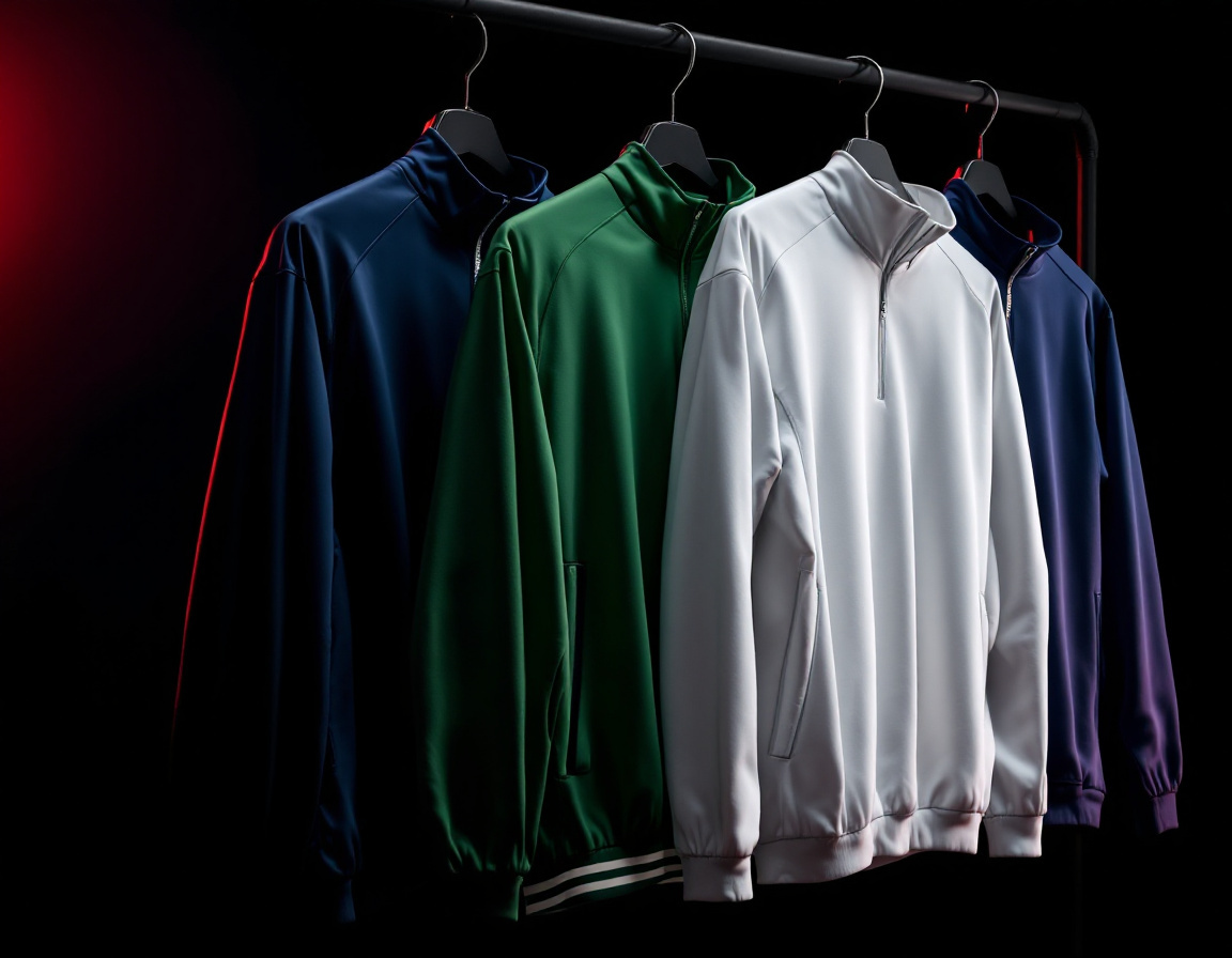 Matching team tracksuit jackets and training tops